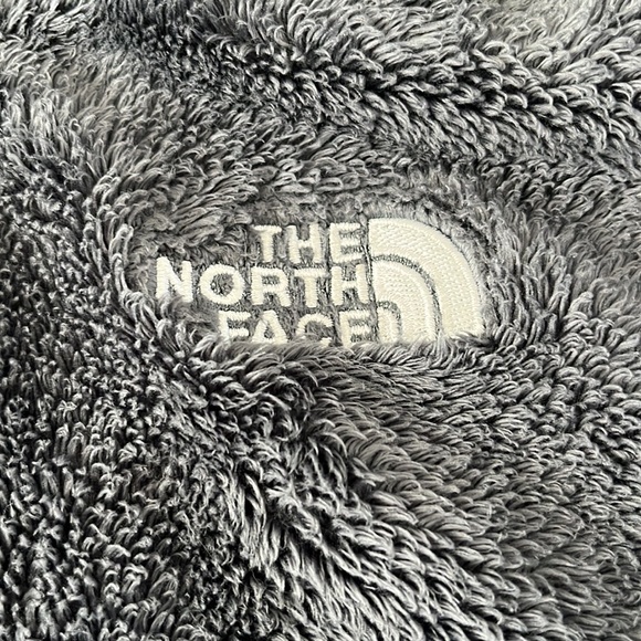 The North Face lightweight fuzzy fleece full zip jacket Dark Gray Girls small 6 - Picture 6 of 8